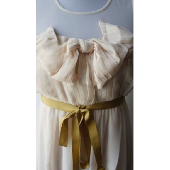 ModCloth RYU Cream Dress w/ mesh neckline & bows - Picture 6 of 6